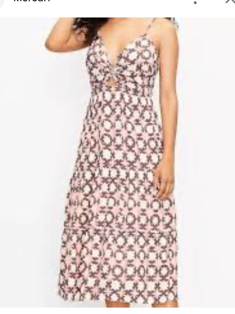 Loft Sunwashed Floral Twist Tiered Midi Dress Cutout Tank Summer Brown Pink Boho